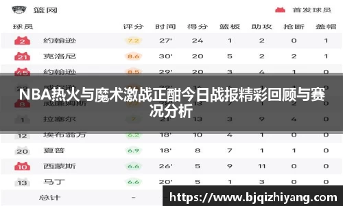 NBA热火与魔术激战正酣今日战报精彩回顾与赛况分析